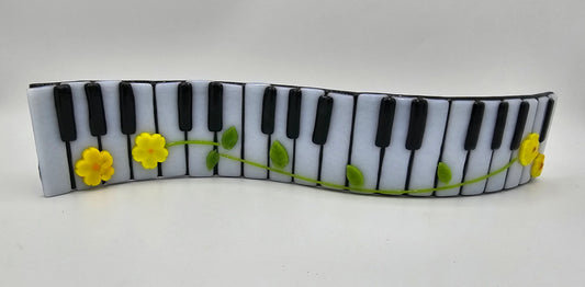 Keyboard Banner with Flowers