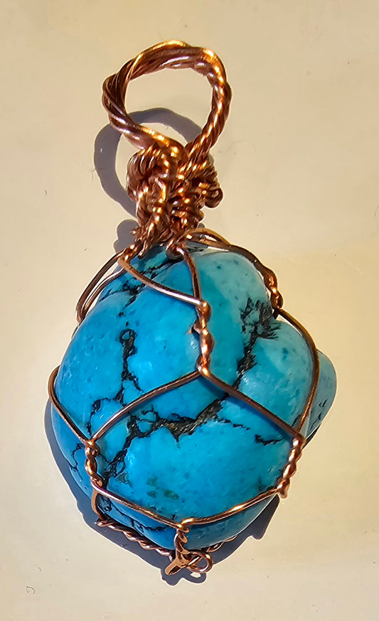 Wire Wrapped Turquoise Pendant